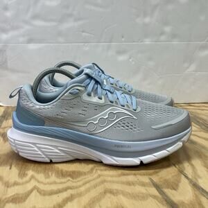 Saucony Guide 18 Shoes Womens Size 9.5 Gray Silver Blue Sneakers Running Jogging